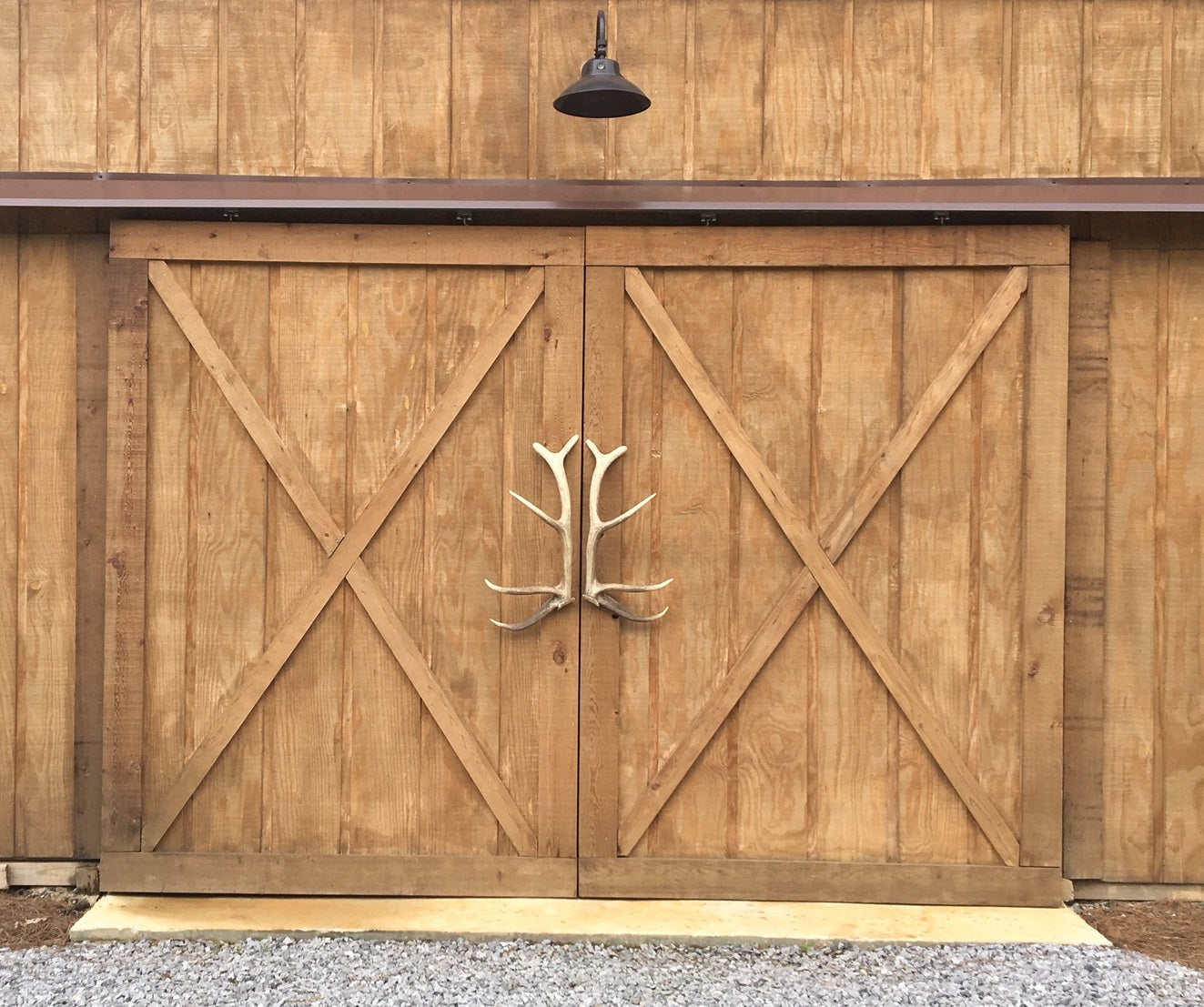 Large Elk Barn Door Set by Antler Artisans