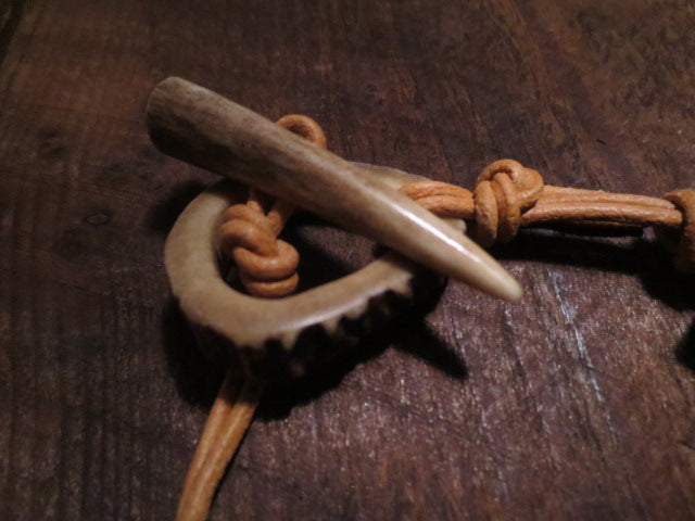 Leather Cord and Antler Toggle by Antler Artisans